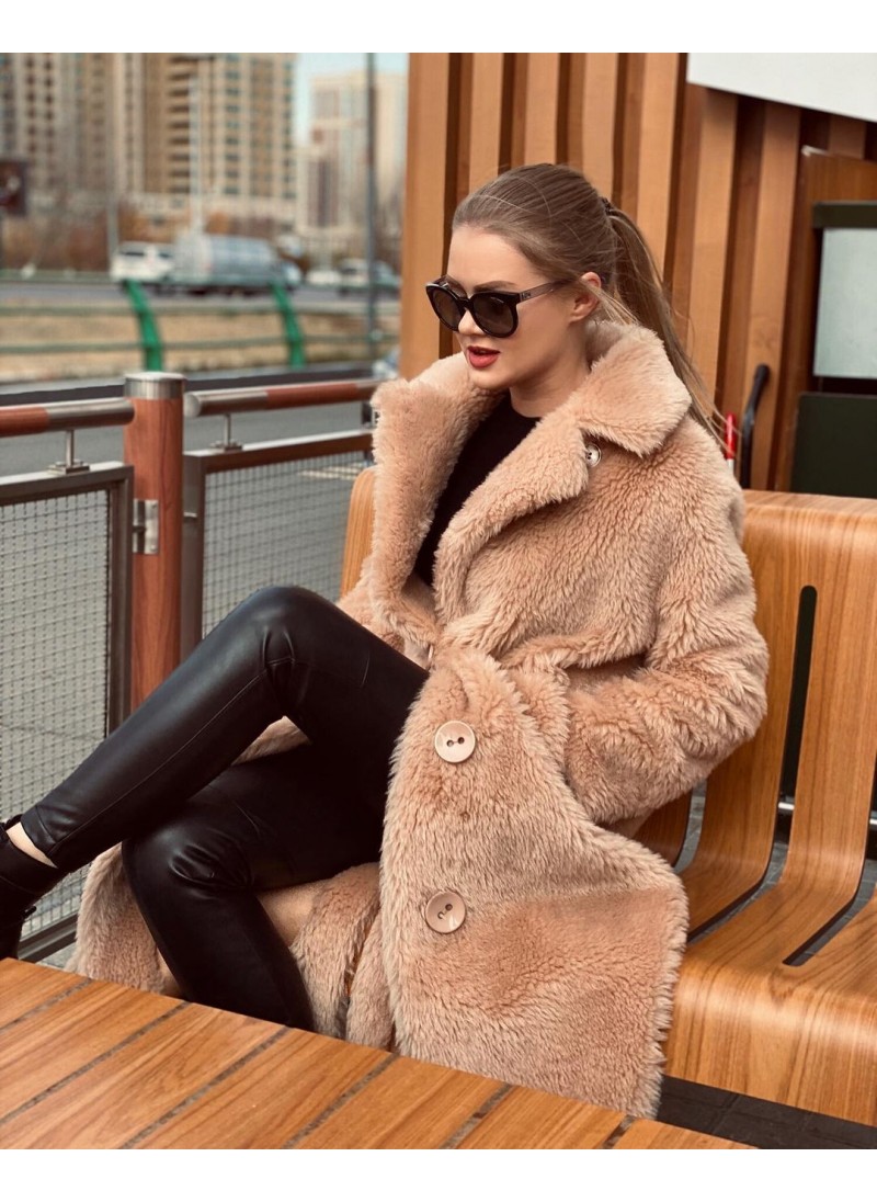 Двухстороннее зимнее пальто из эко шерсти TEDDY